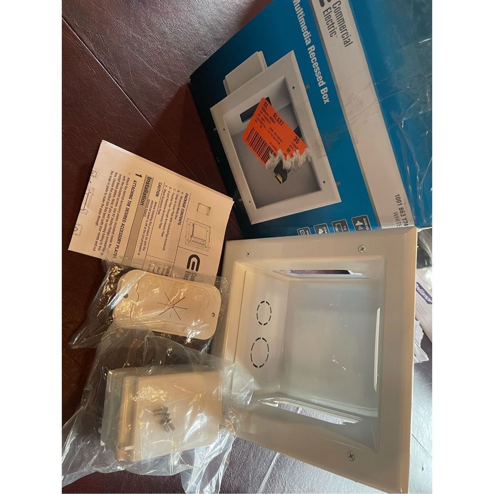 Commercial Electric Multimedia Recessed Box White